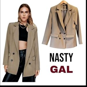 NASTY GIRL TAN  BLAZER DOUBLE BREASTED, NWOT SIZE 0